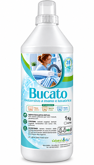 Detersivo bucato a mano e lavatrice - 38 lavaggi con 1 Kg